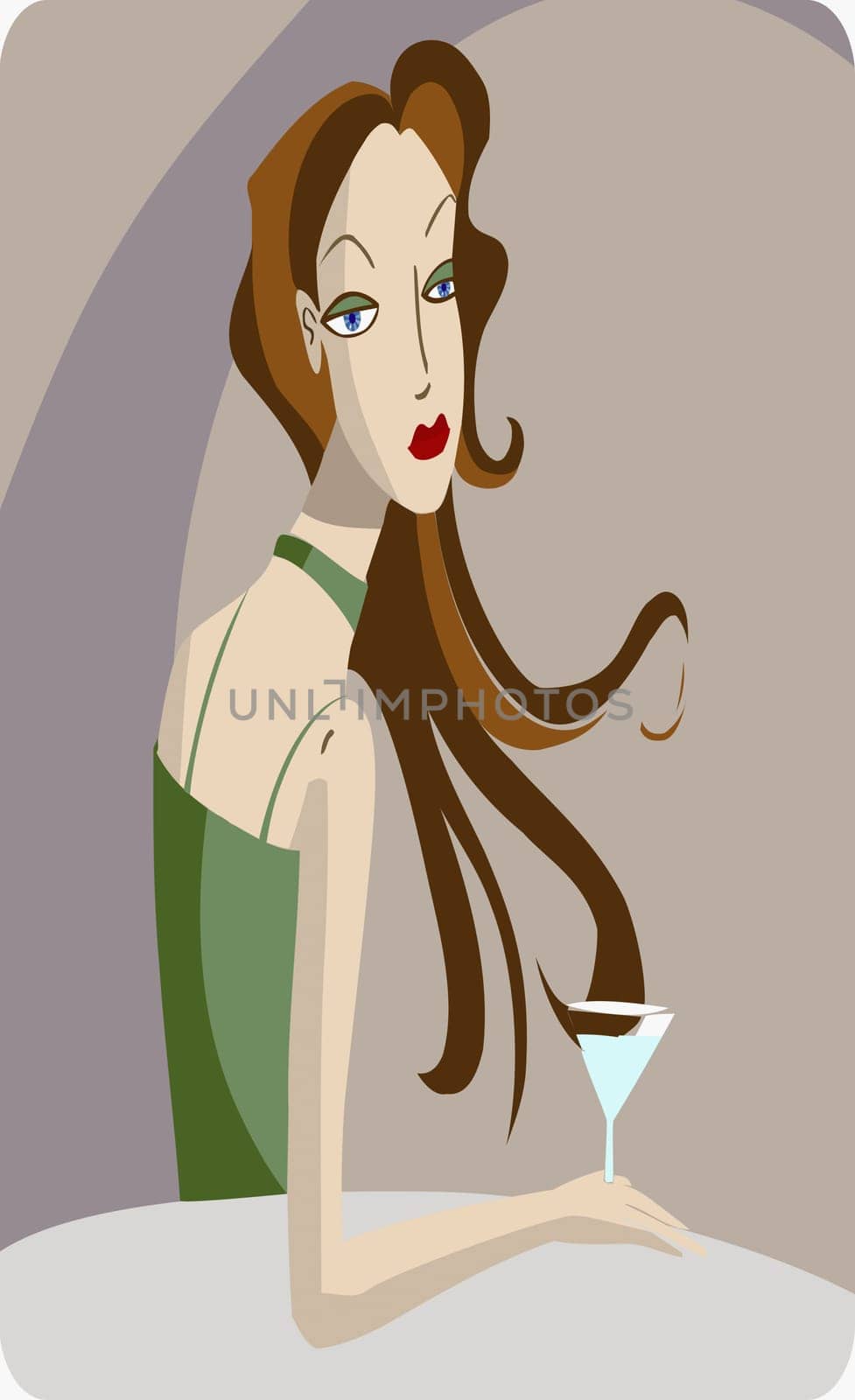 Young woman holding a glass of drink