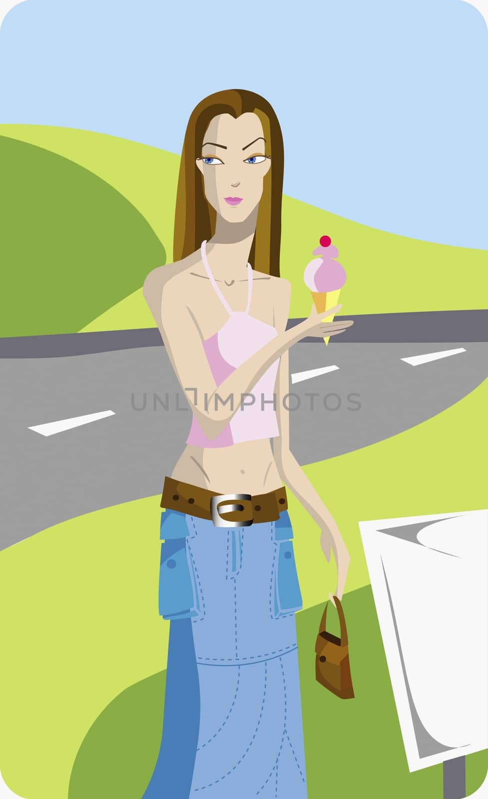 Young woman holding an ice-cream cone