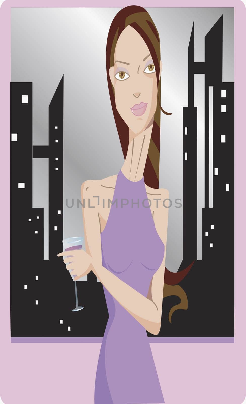 Young woman holding a glass of champagne