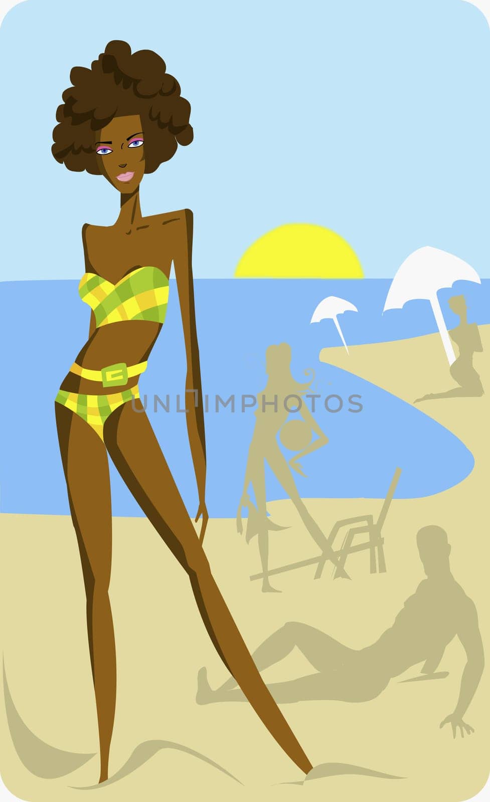 Young woman standing on the beach