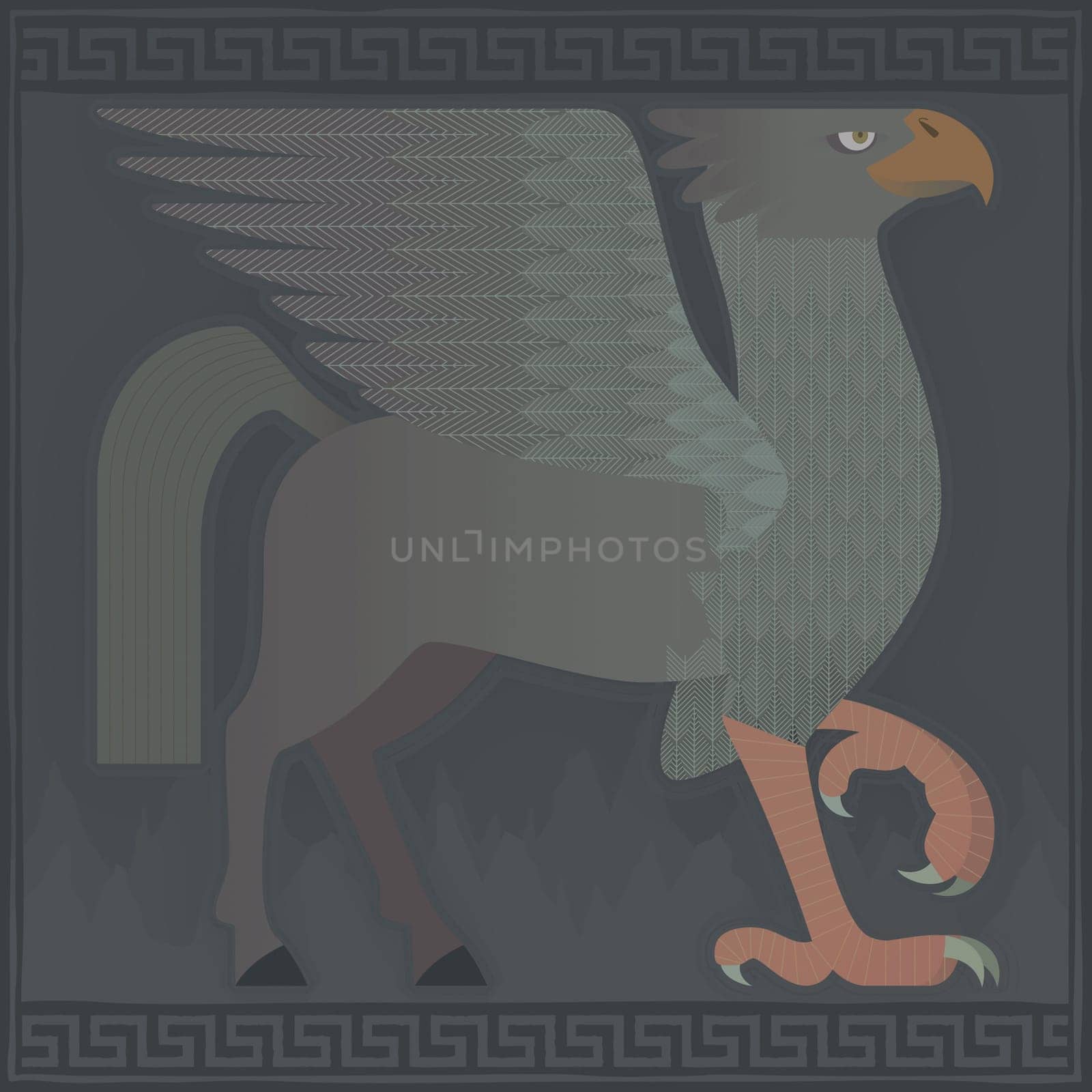 Mythological eagle with a body of a horse