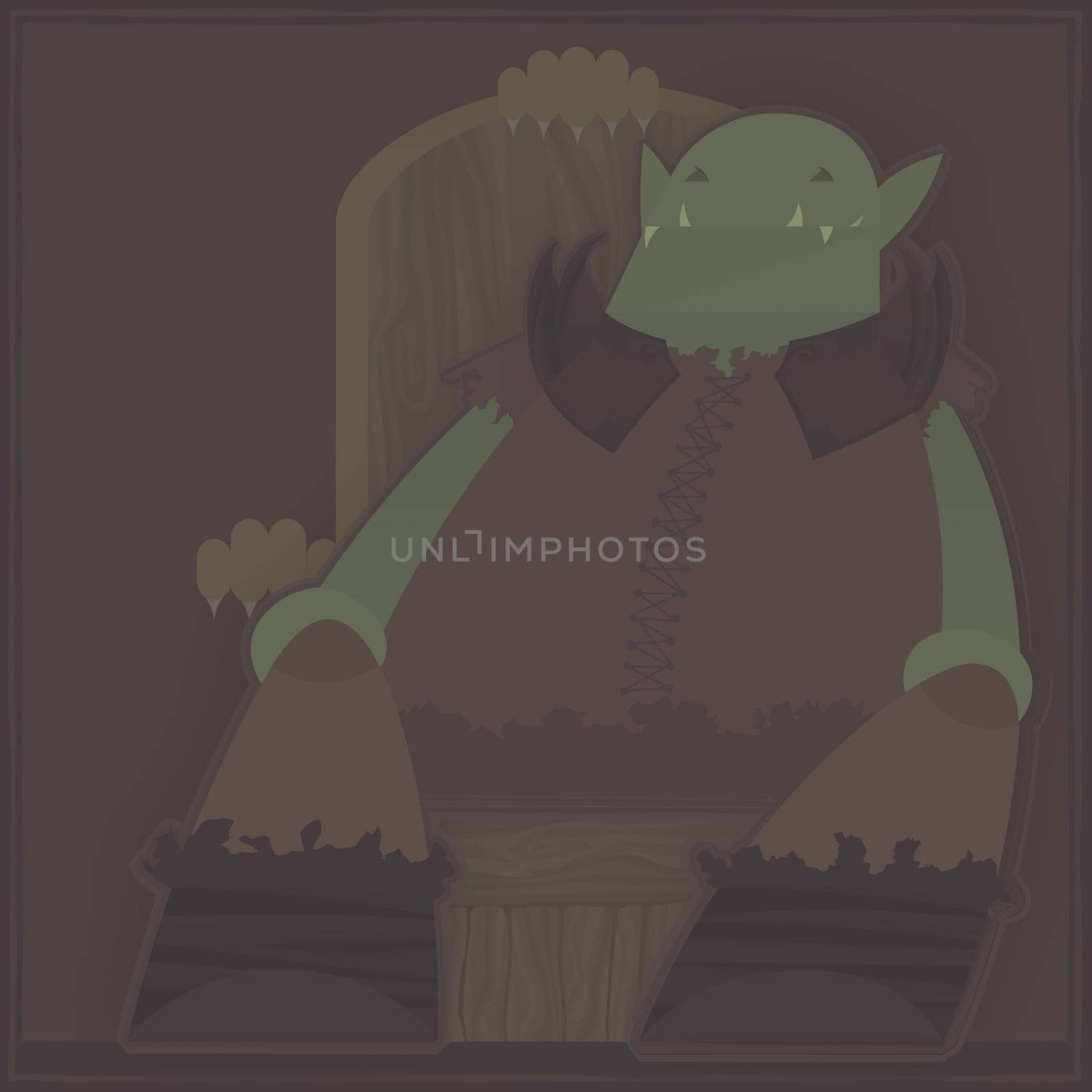 Monster sitting on a chair