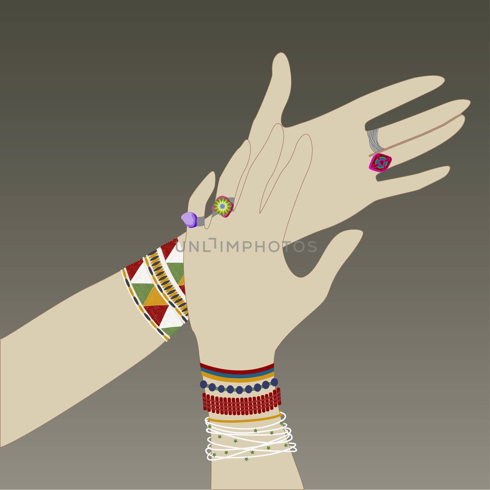 Woman's hands wearing bangles