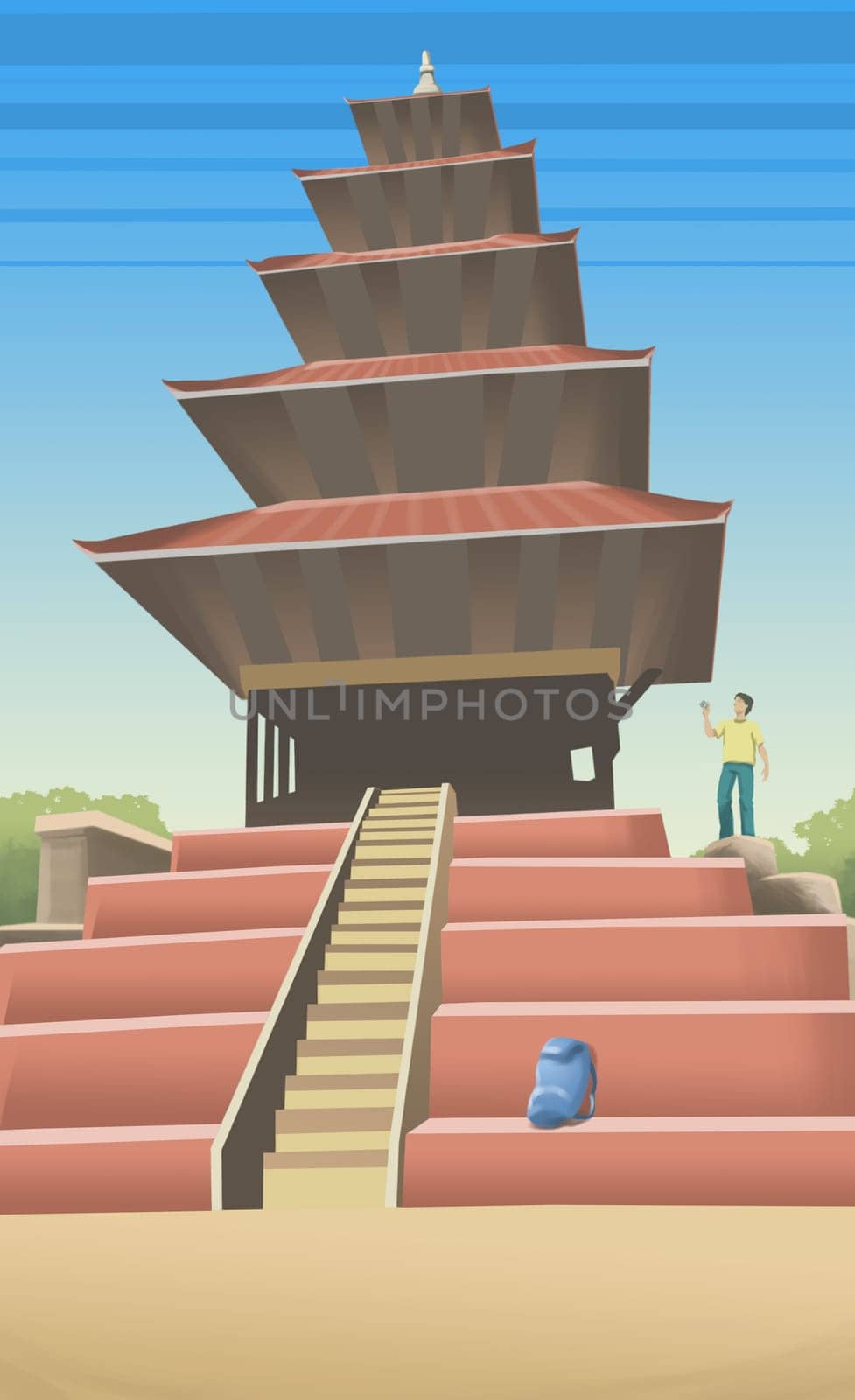 Low angle view of a pagoda