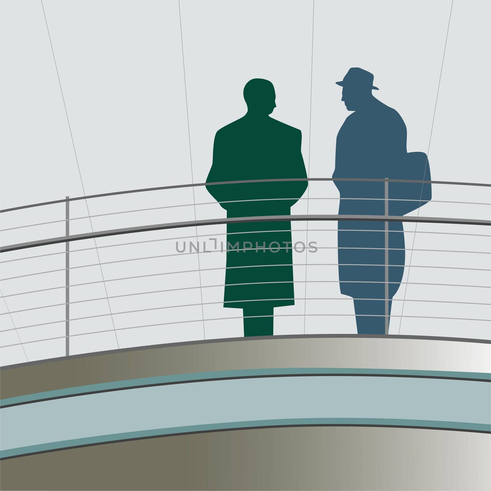 Two young men standing on the deck of a ship and talking