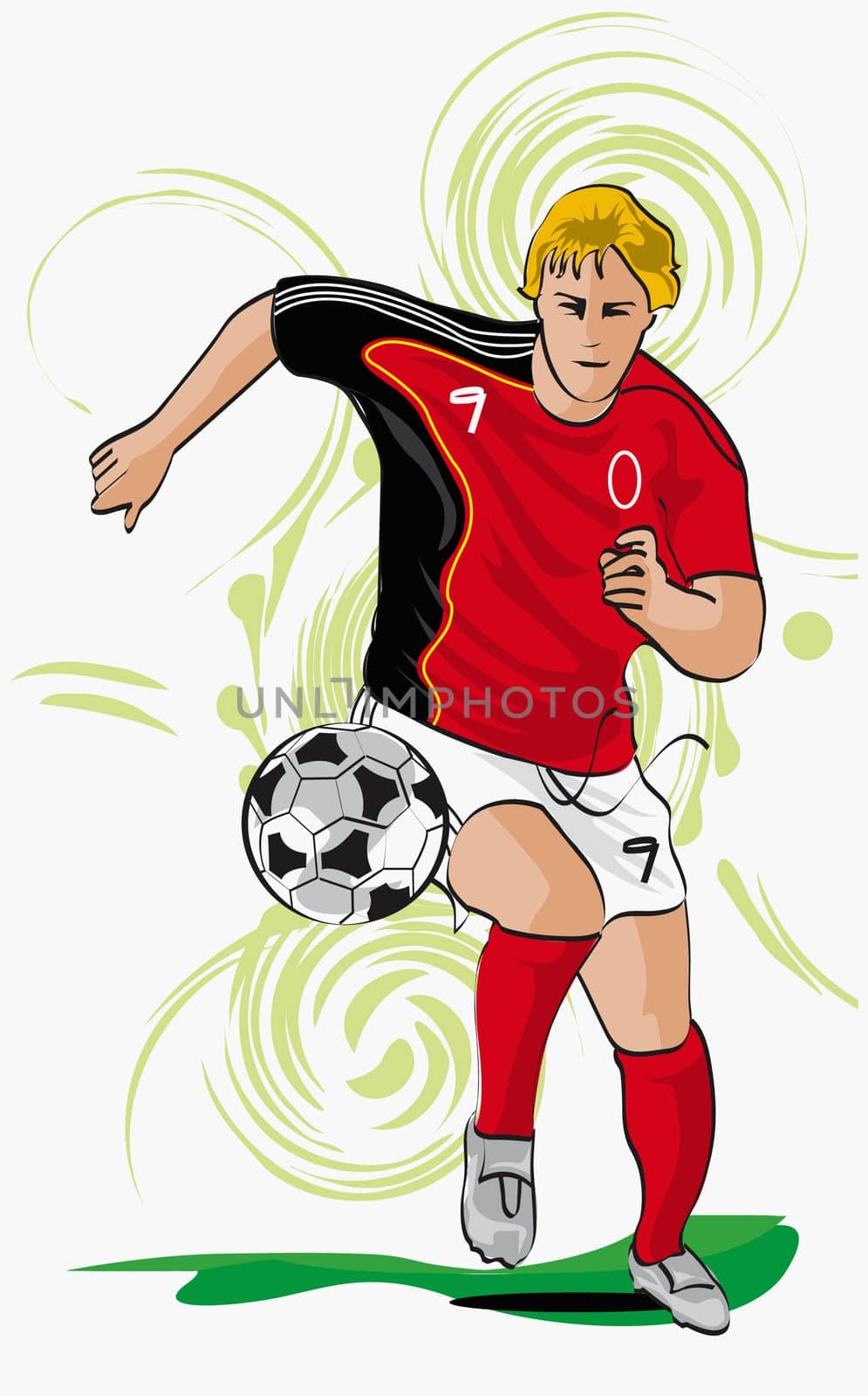 Soccer playing player soccer
