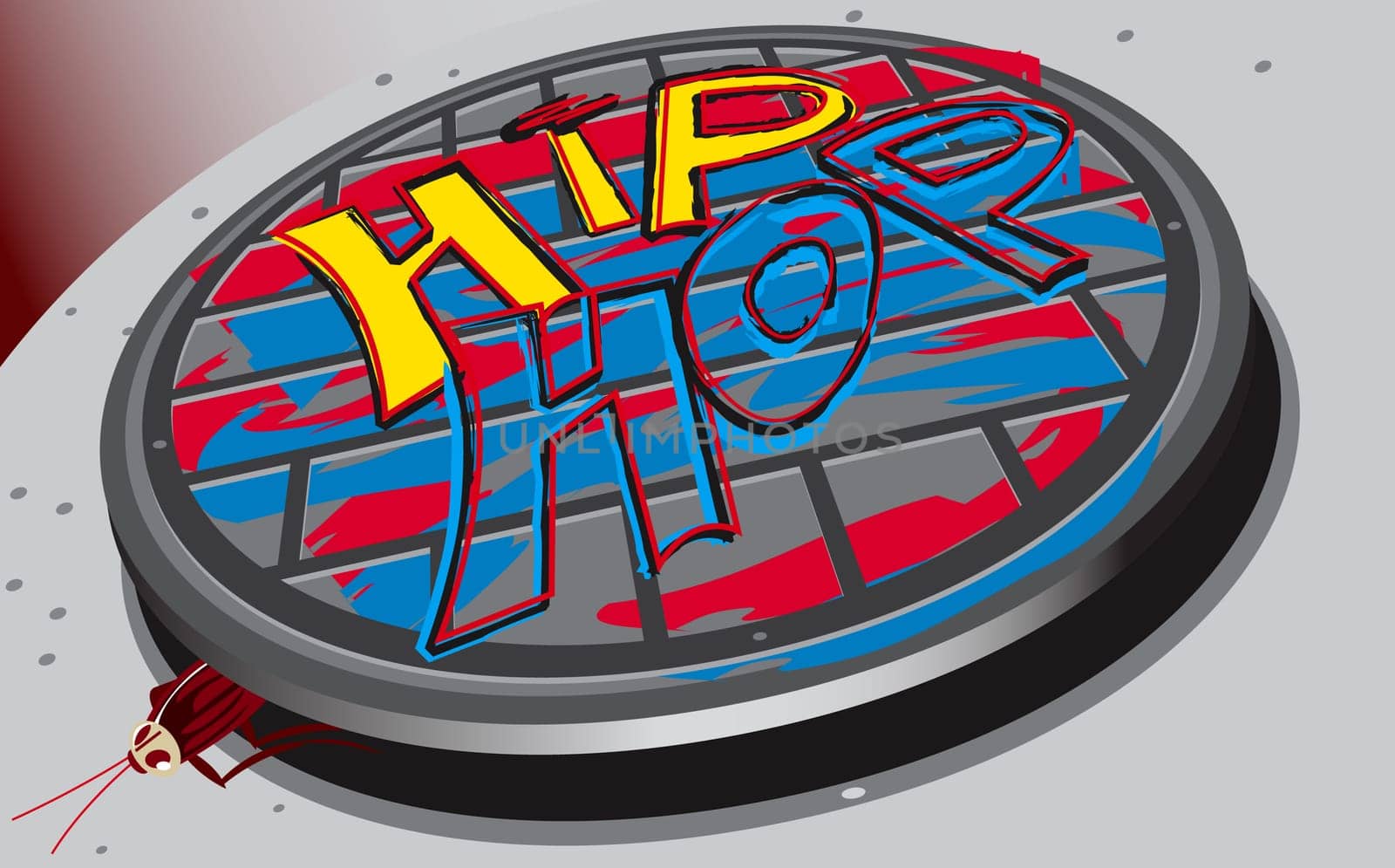 Manhole cover with the words hip-hop