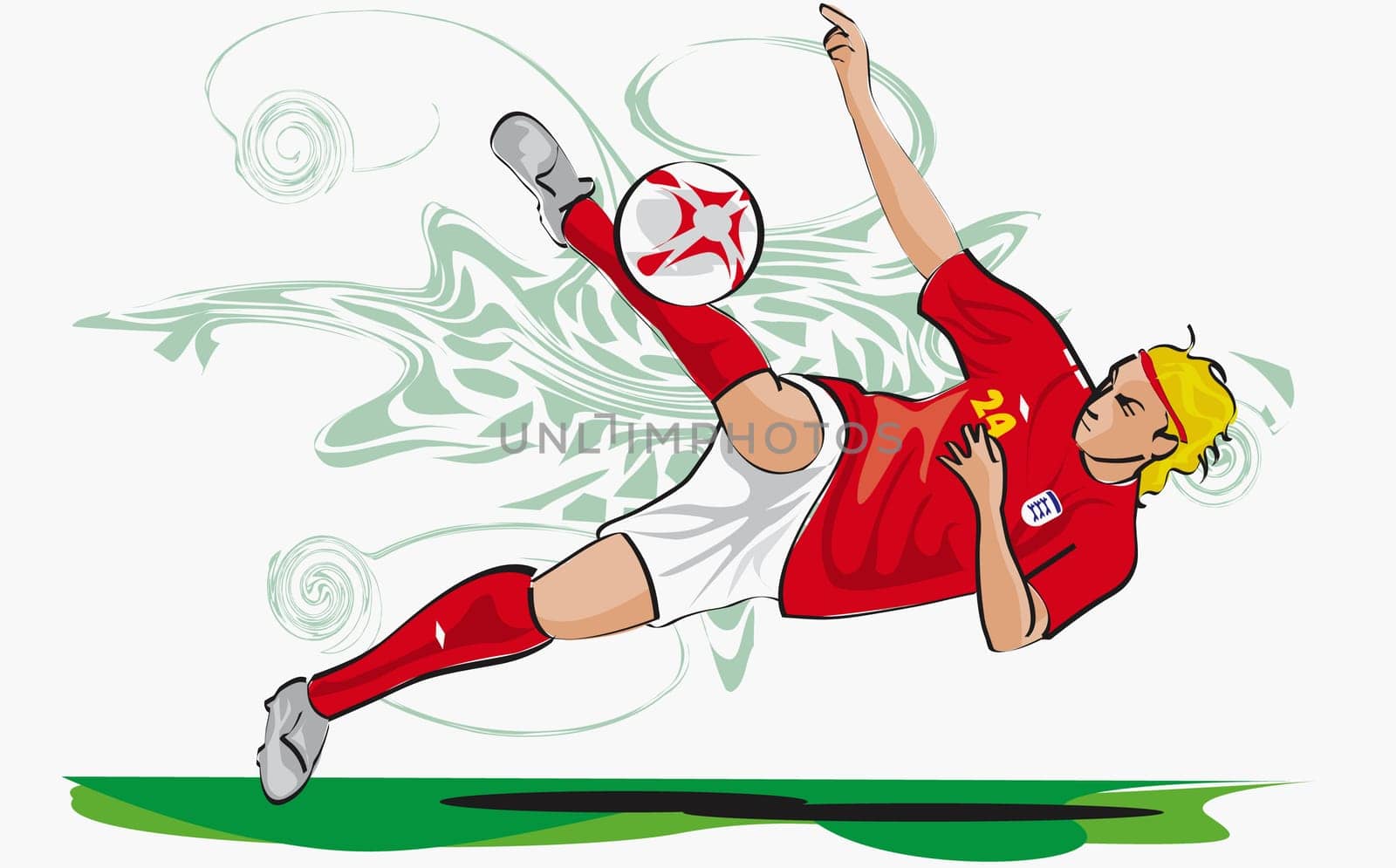 Soccer player playing soccer