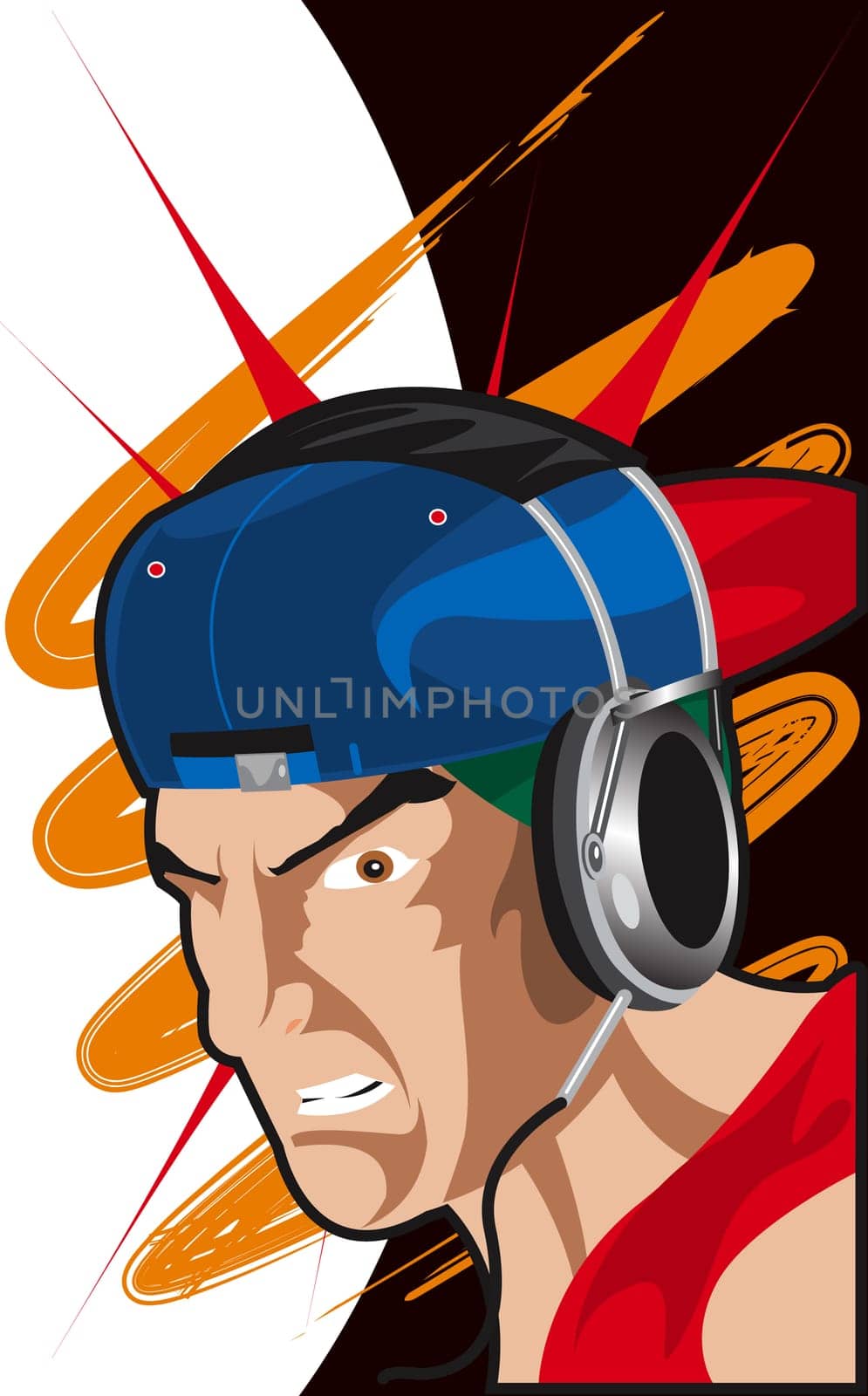 Young man wearing headphones