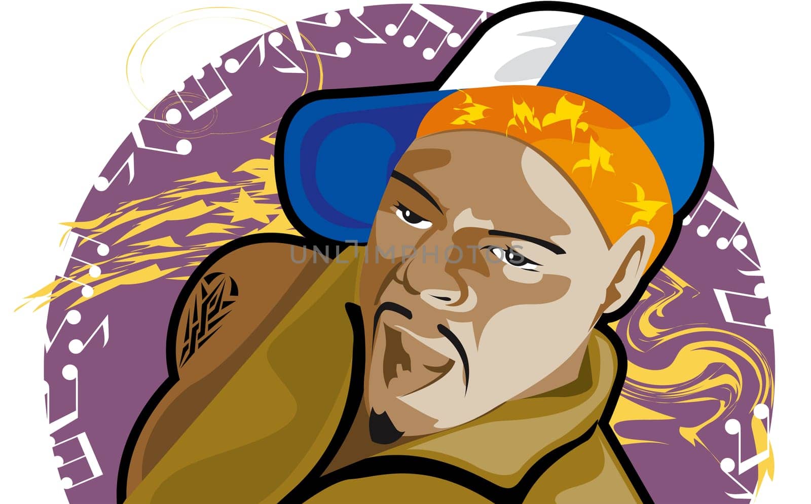 Young man wearing a bandana and a cap