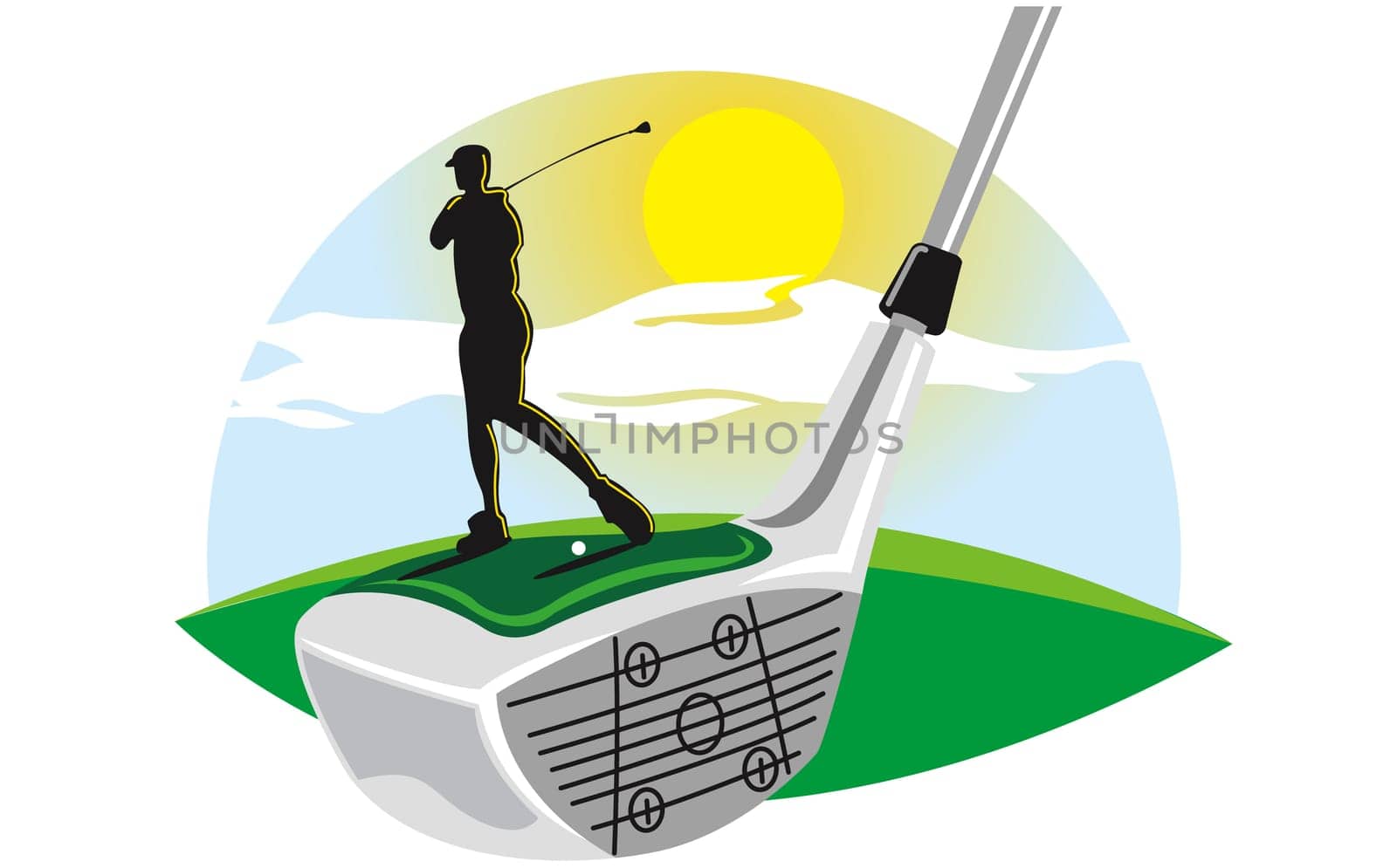 Man swinging a golf club