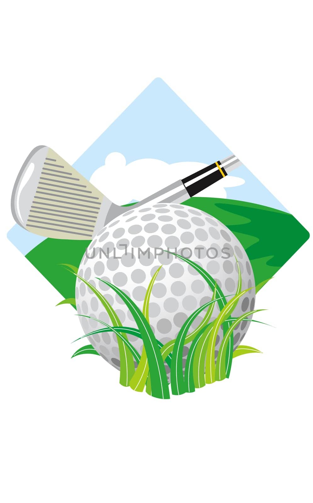 Golf club near a golf ball