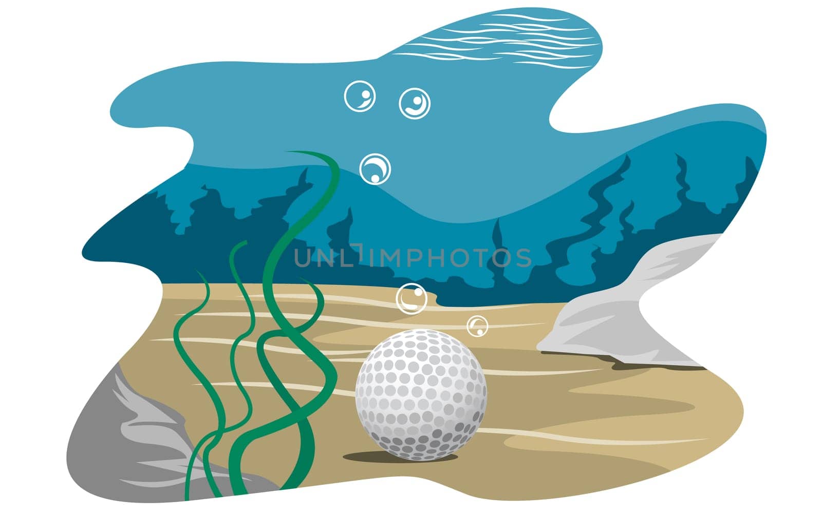 Golf ball underwater