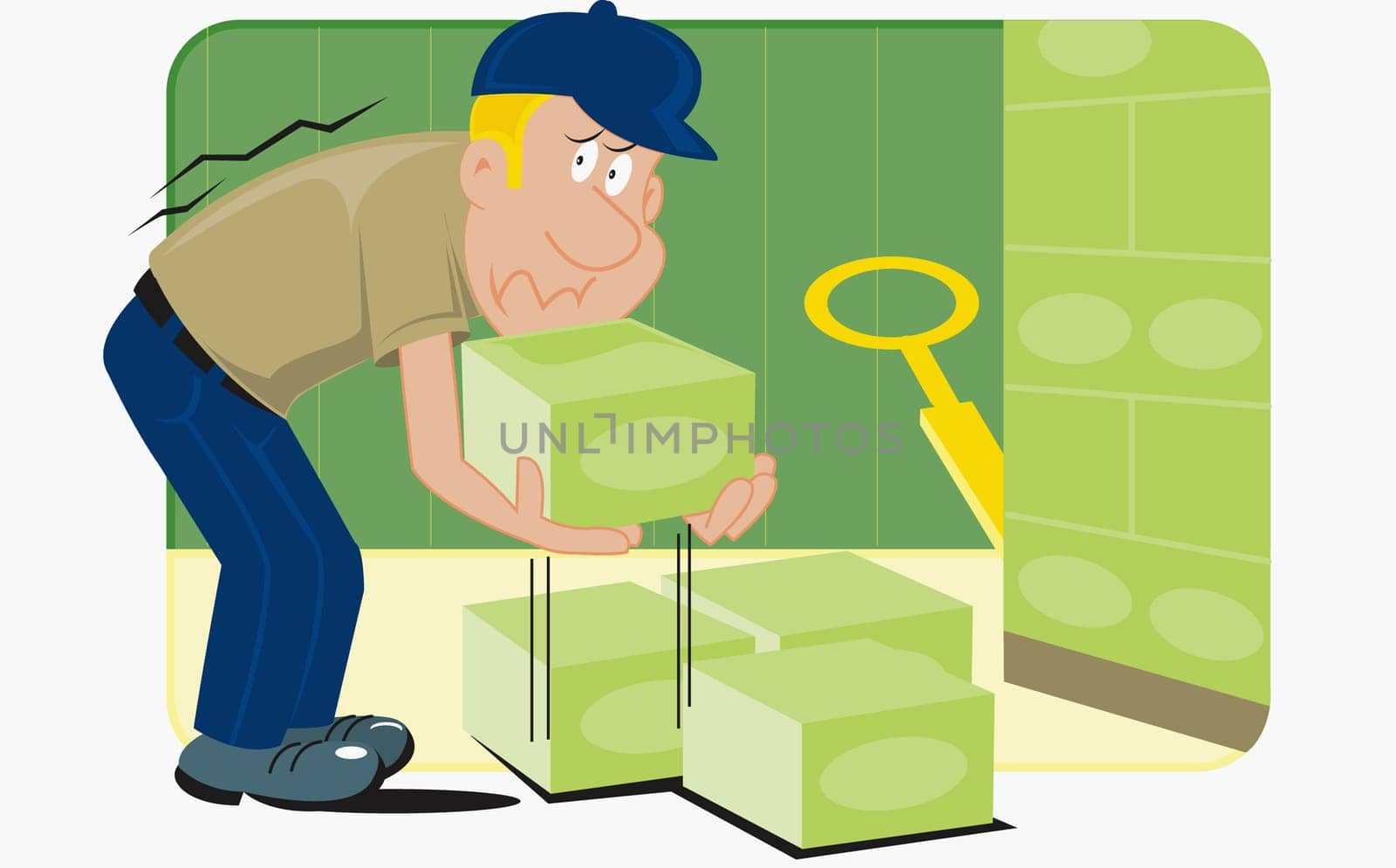 Mid adult man carrying a box
