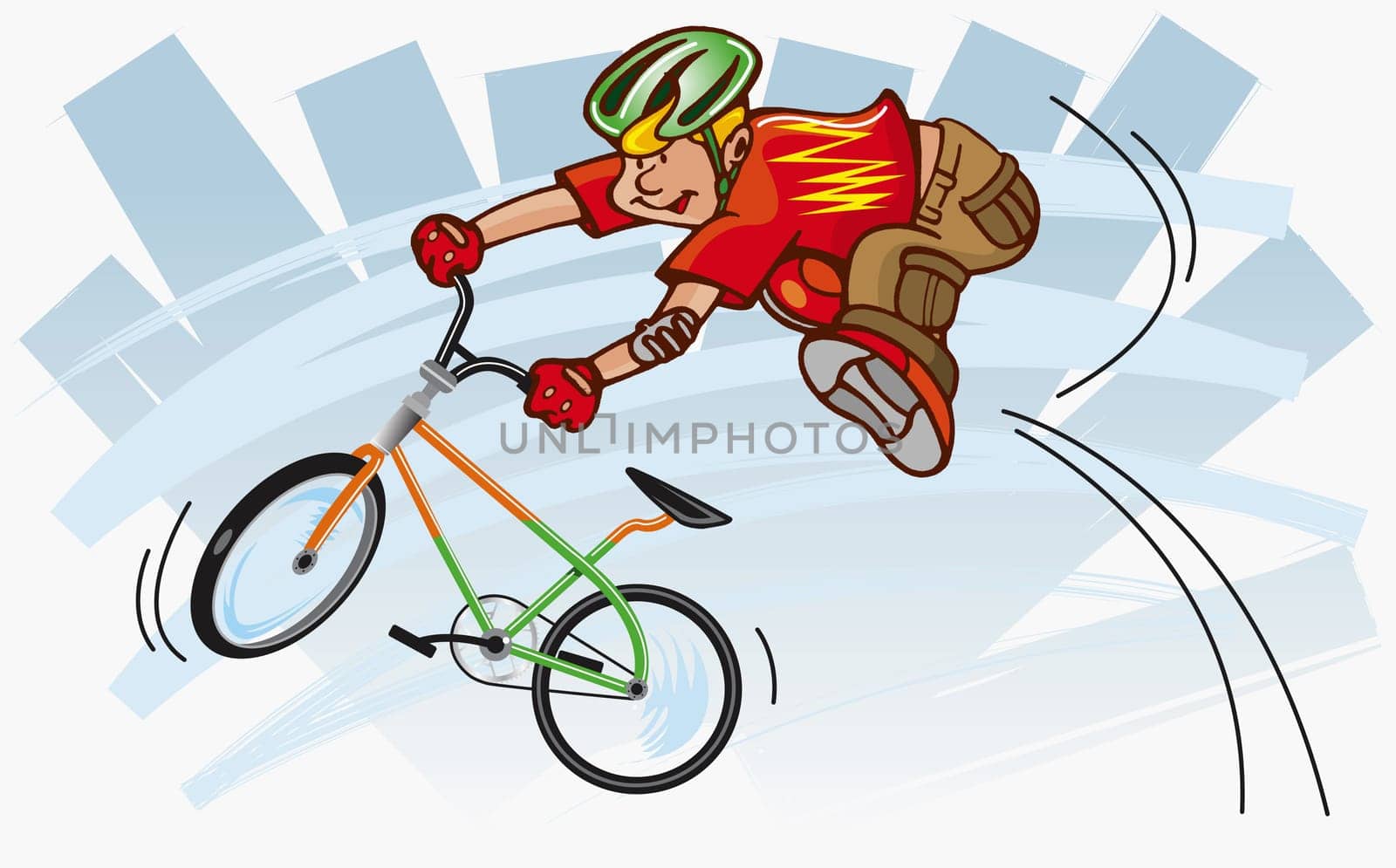 Boy doing stunts on a bicycle