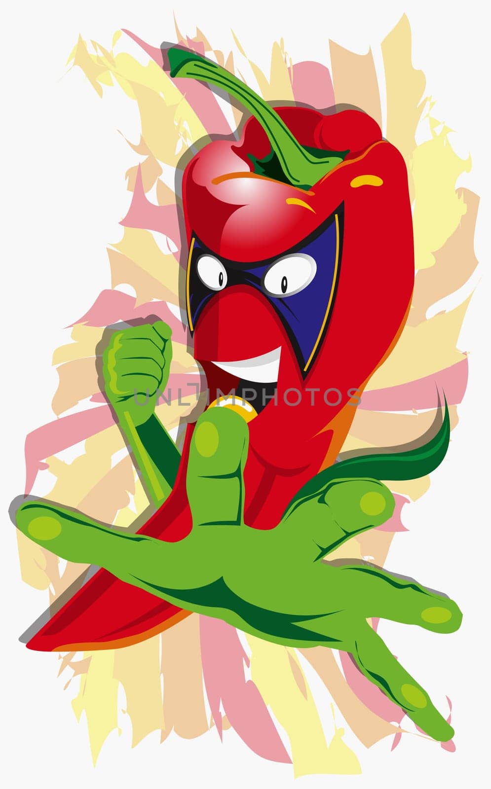 Red chili pepper representing a human