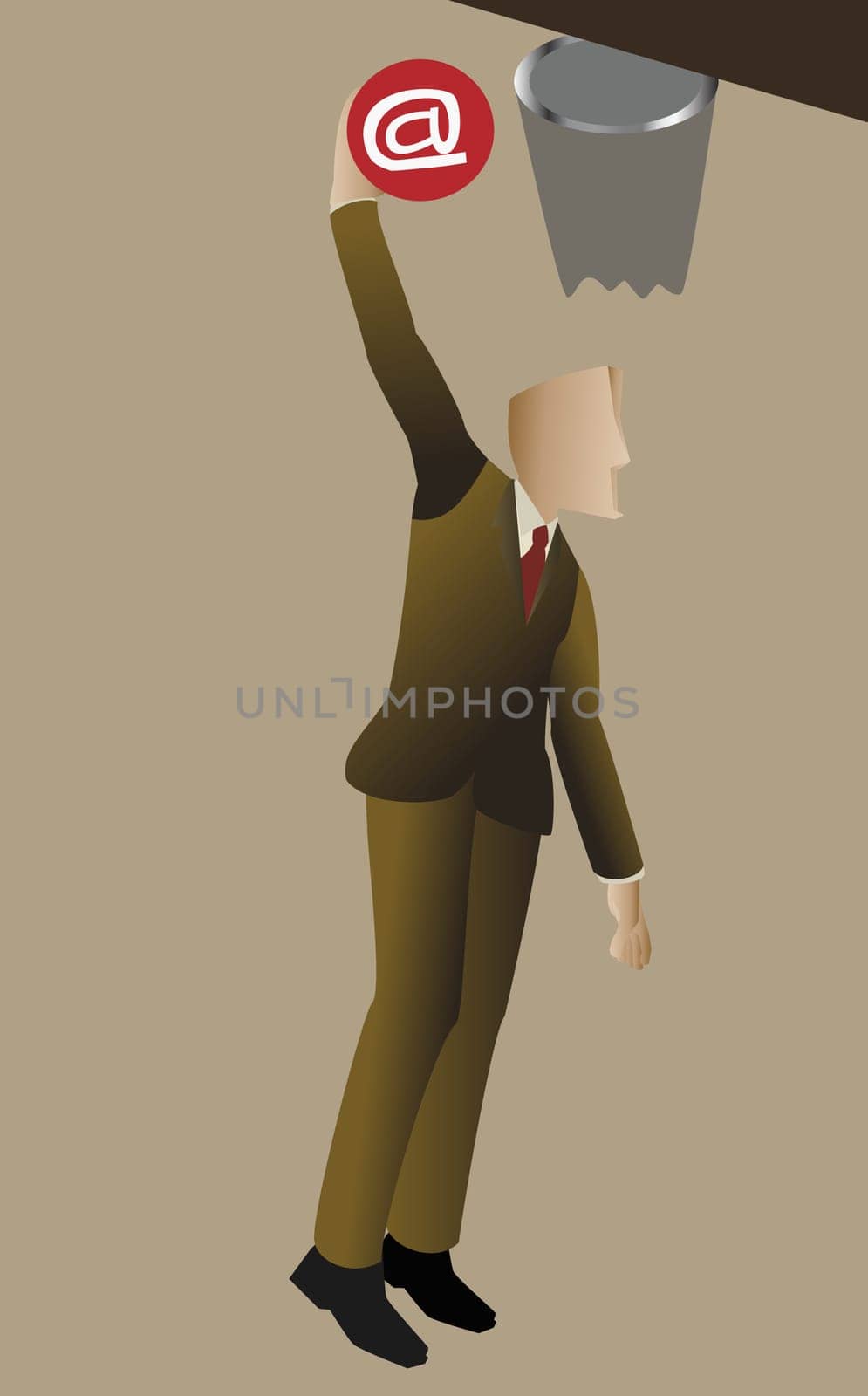 Businessman playing basketball