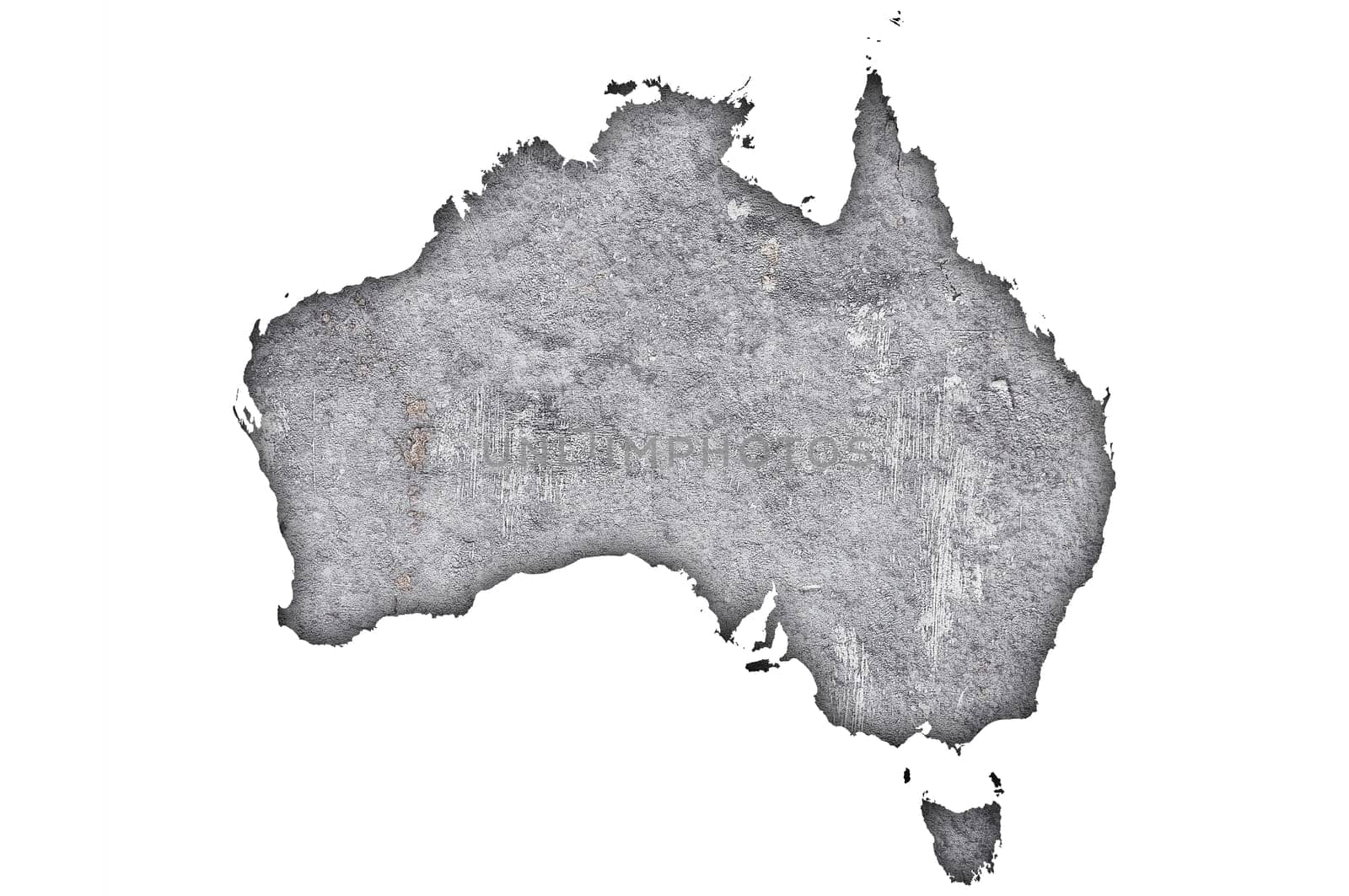 Map of Australia on weathered concrete