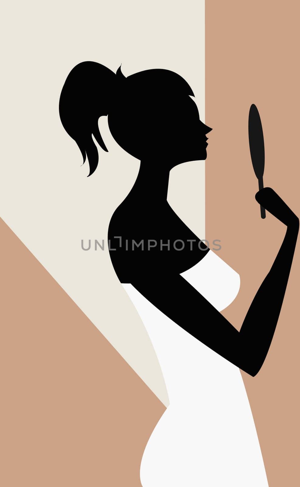 Young woman holding a mirror
