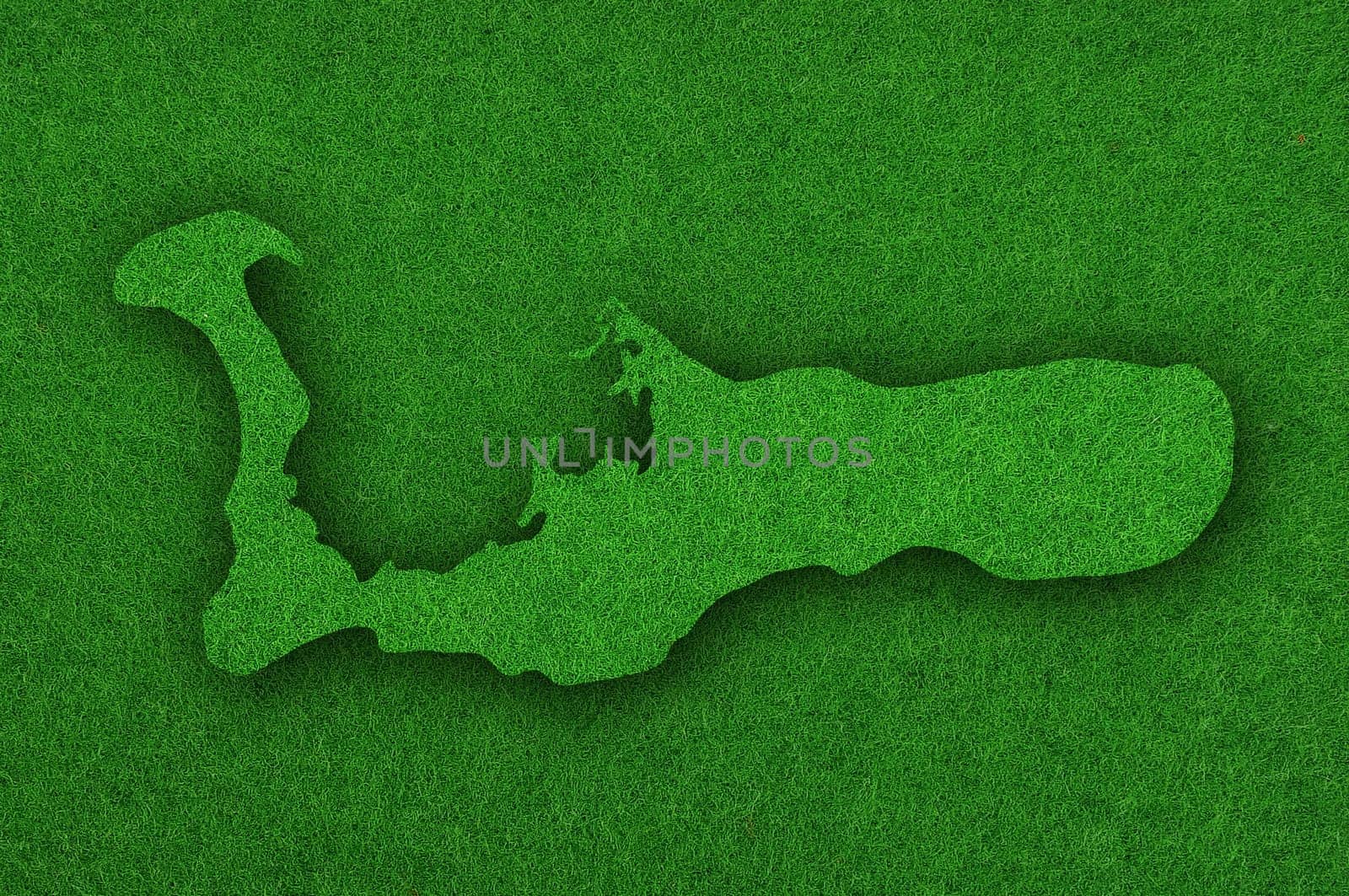 Map of Grand Caiman Island on green felt