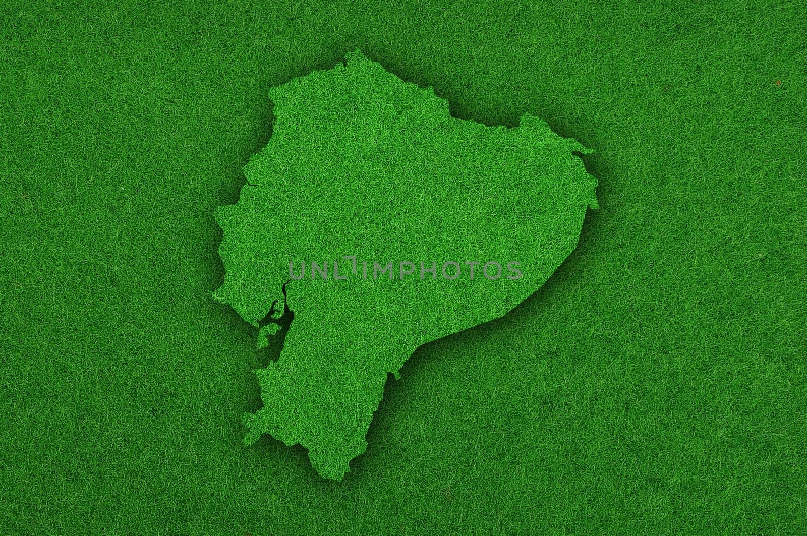 Map of Ecuador on green felt