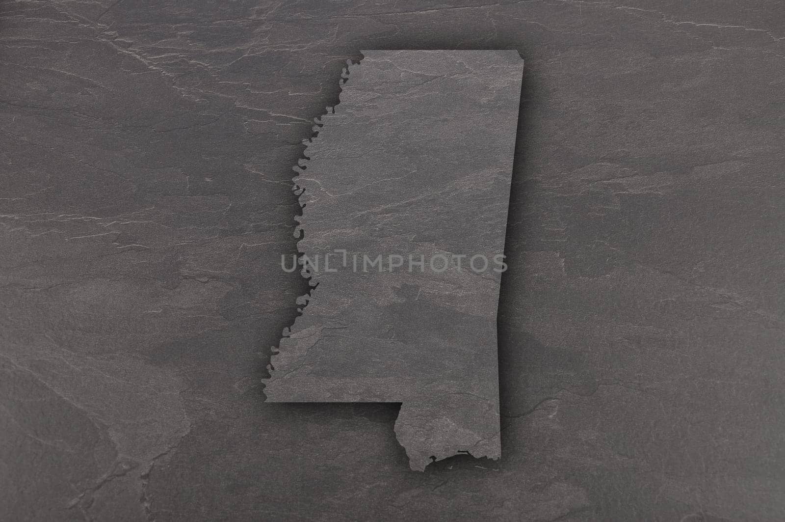 Map of Mississippi on dark slate