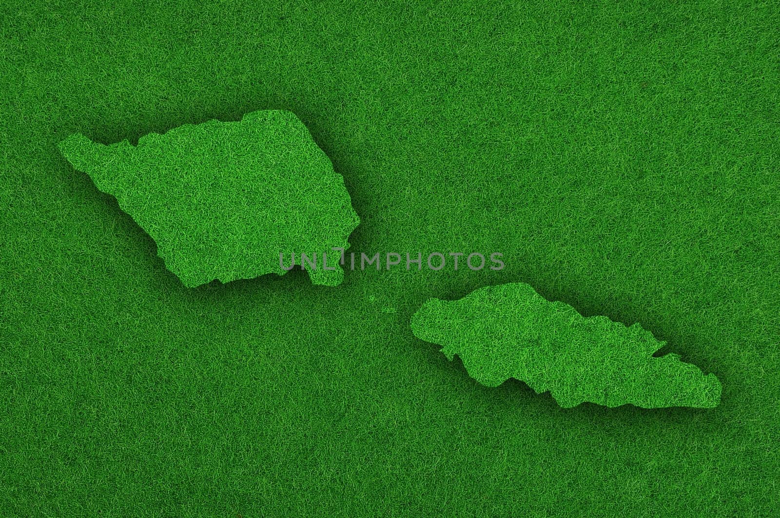 Map of Samoa on green felt