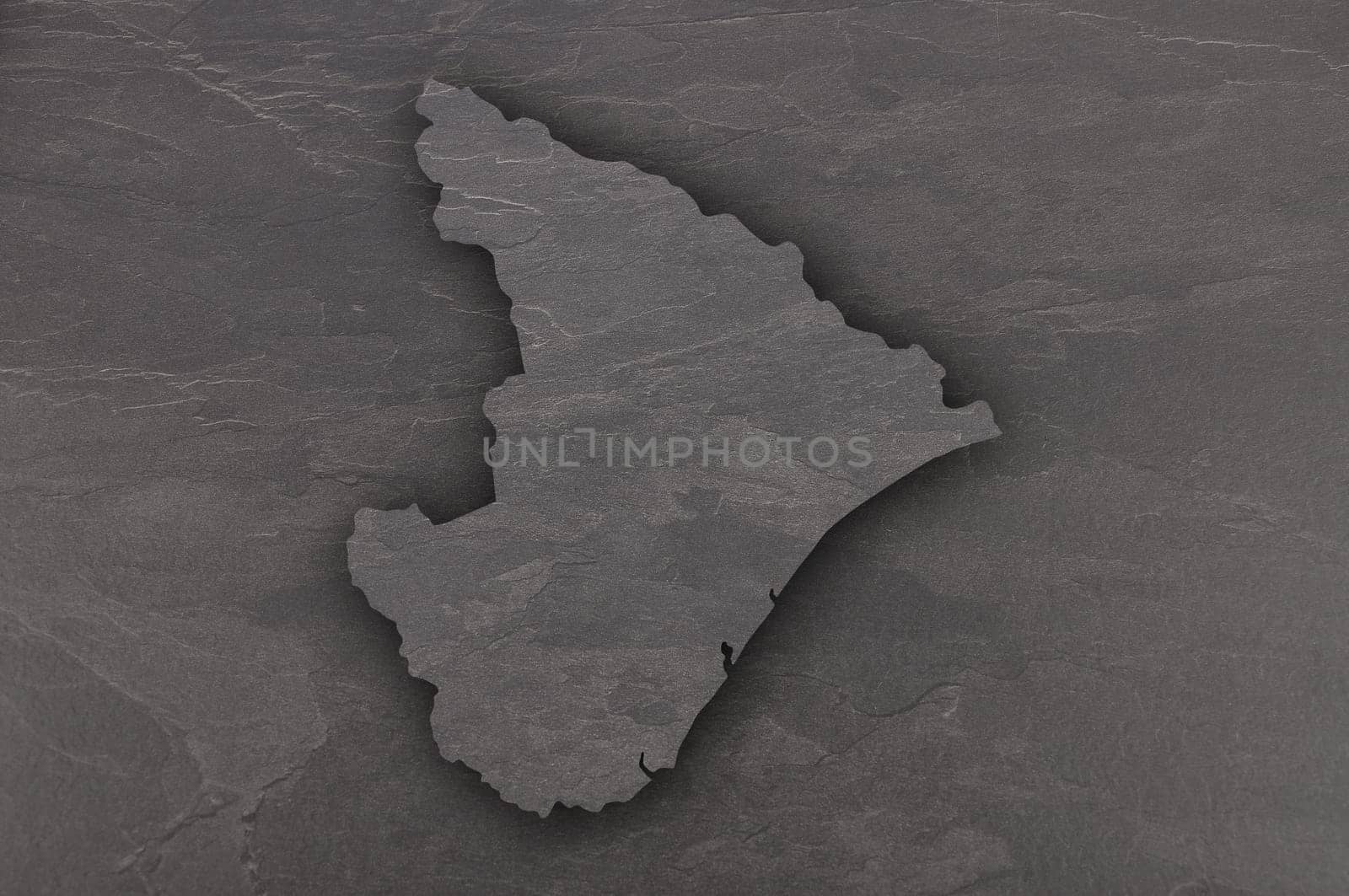 Map of Sergipe on dark slate