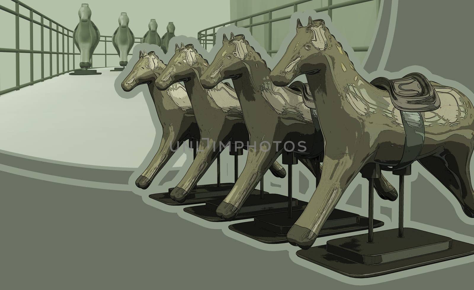 Figurines of four horses