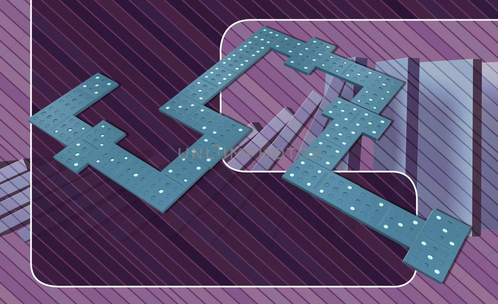 Row of dominoes falling
