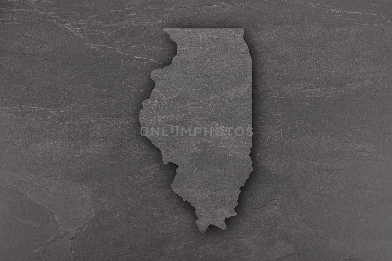 Map of Illinois on dark slate