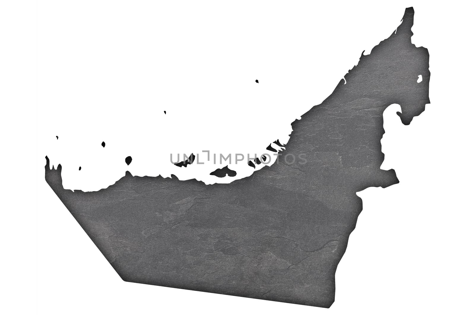 Map of United Arab Emirates on dark slate