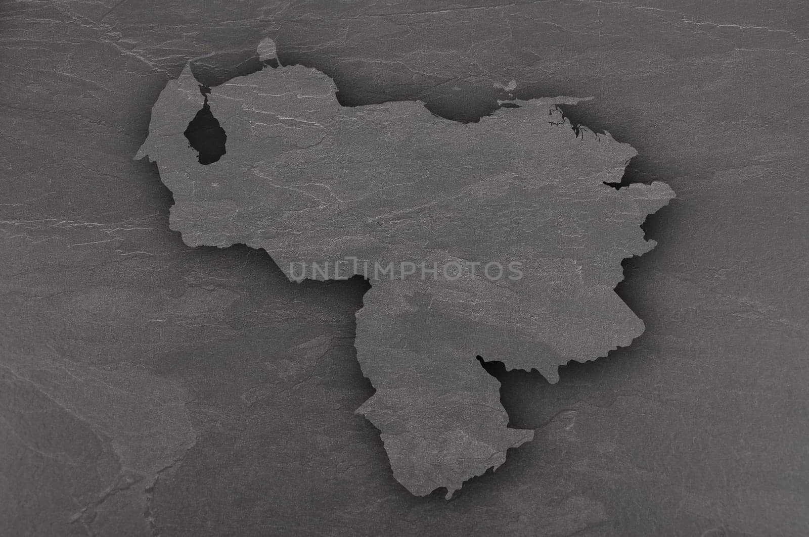 Map of Venezuela on dark slate