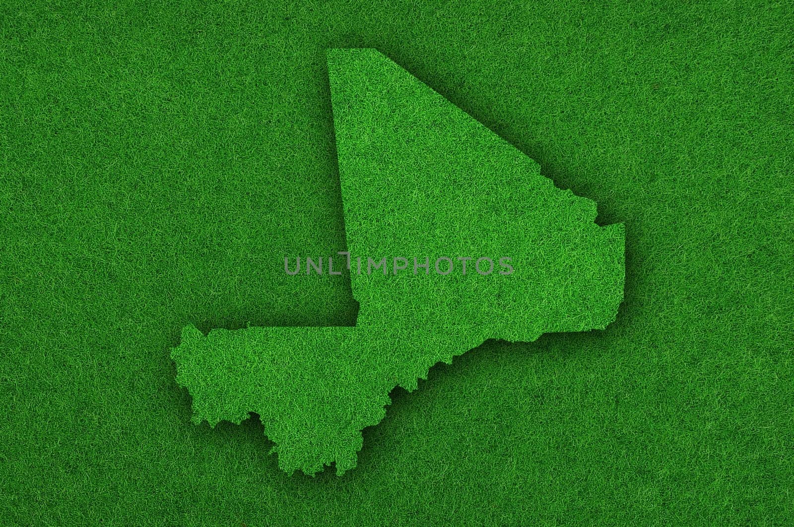 Map of Mali on green felt