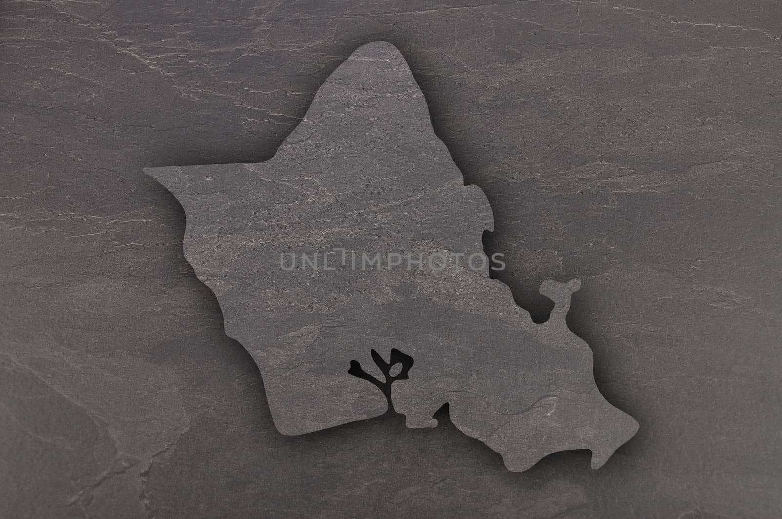Map of Oahu on dark slate