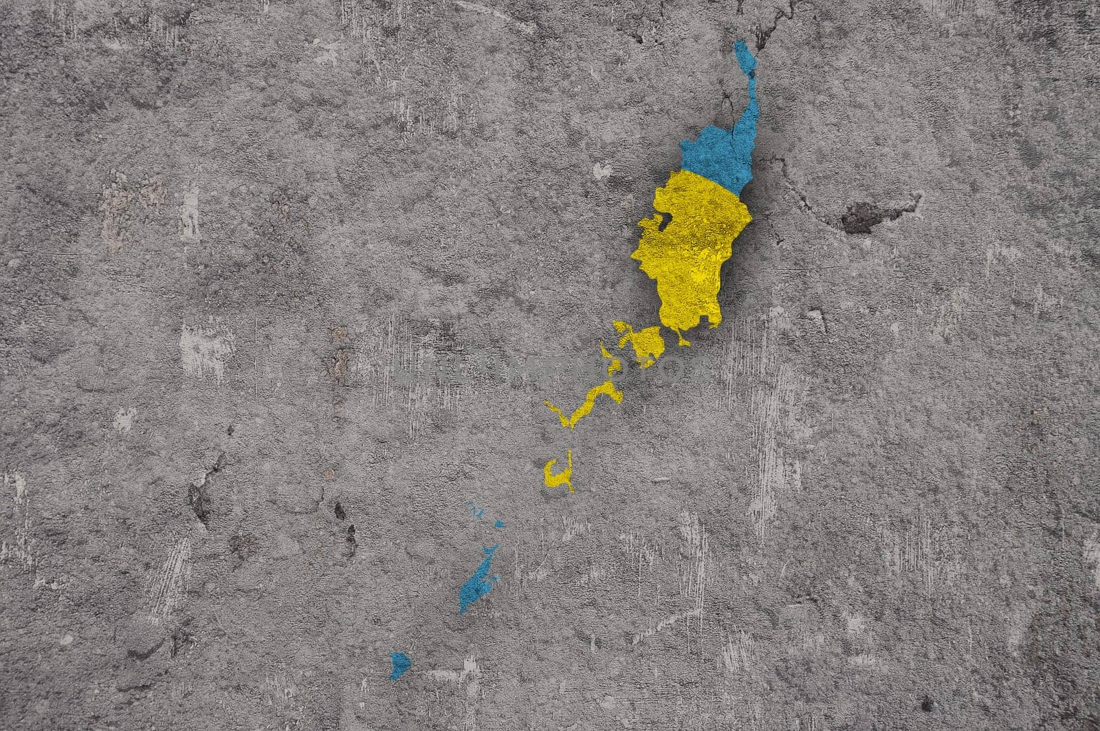 Map and flag of Palau on weathered concrete