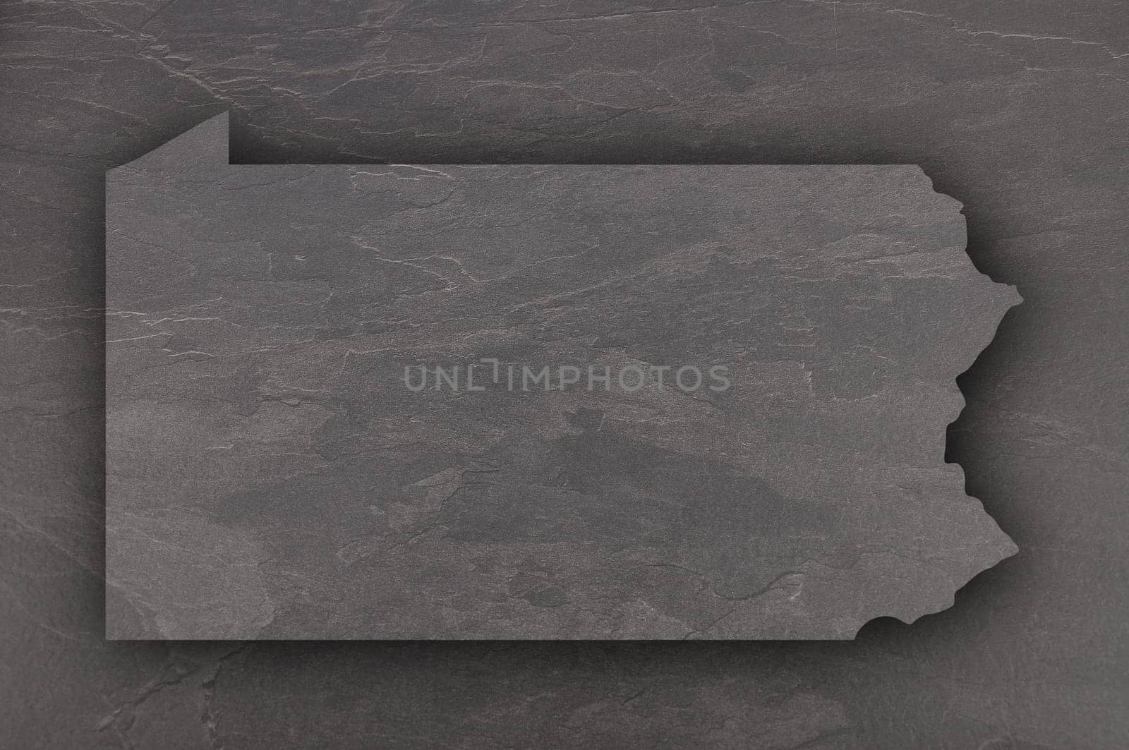 Map of Pennsylvania on dark slate