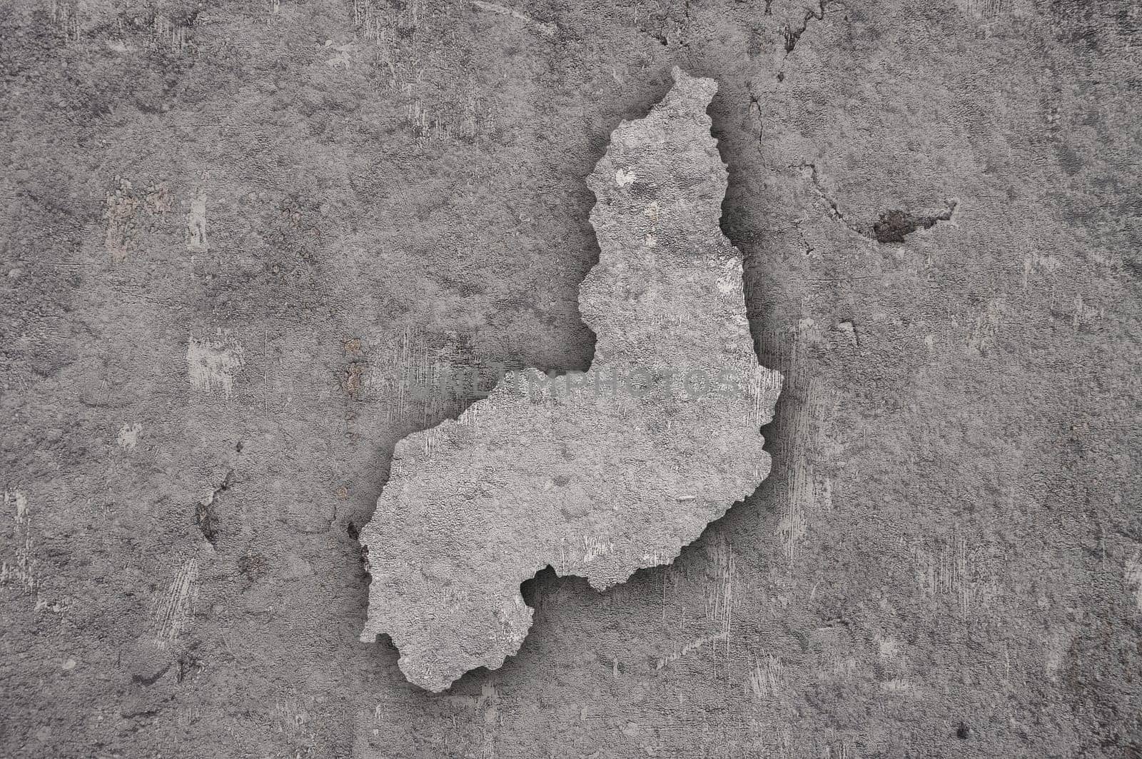 Map of Piaui on weathered concrete