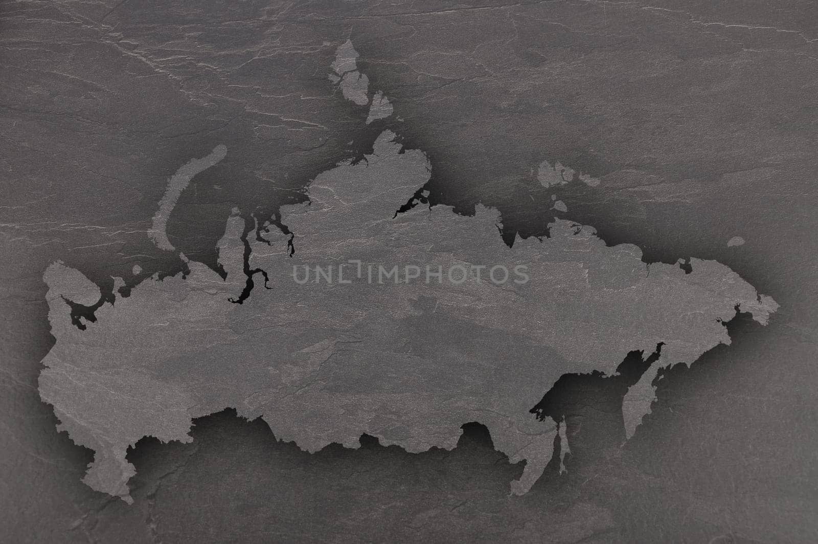Map of Russia on dark slate