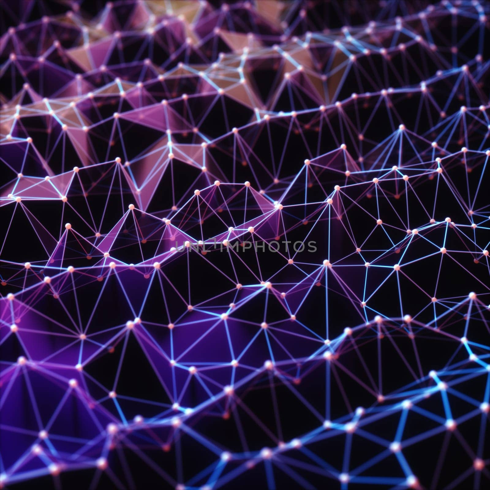 Abstract background image concept. Colorful mesh, internet connections in cloud computing. 3D illustration.
