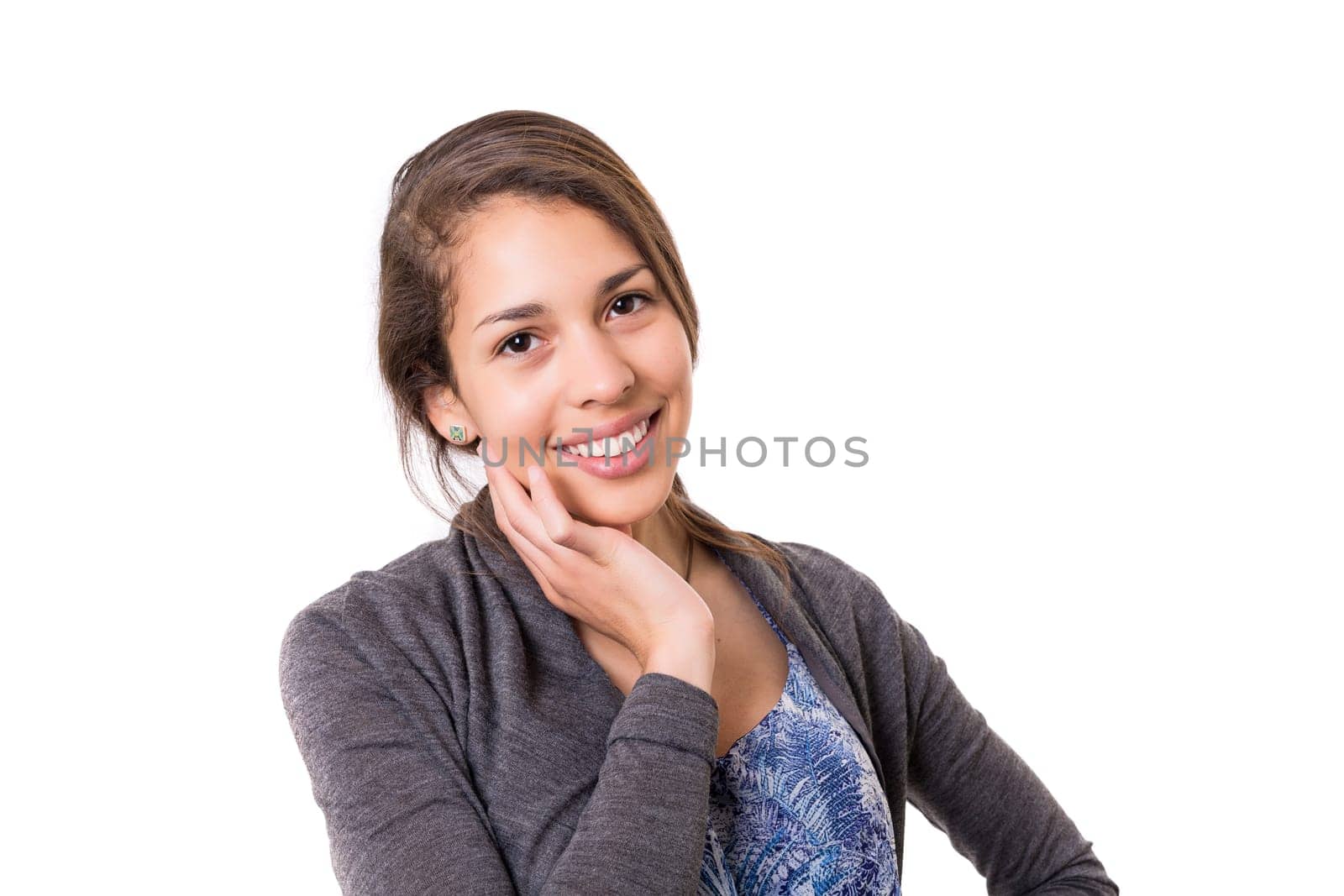 Studio shot of a beautiful young casual woman