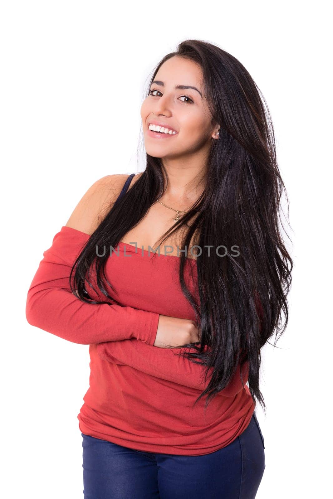 Studio shot of a beautiful young casual woman