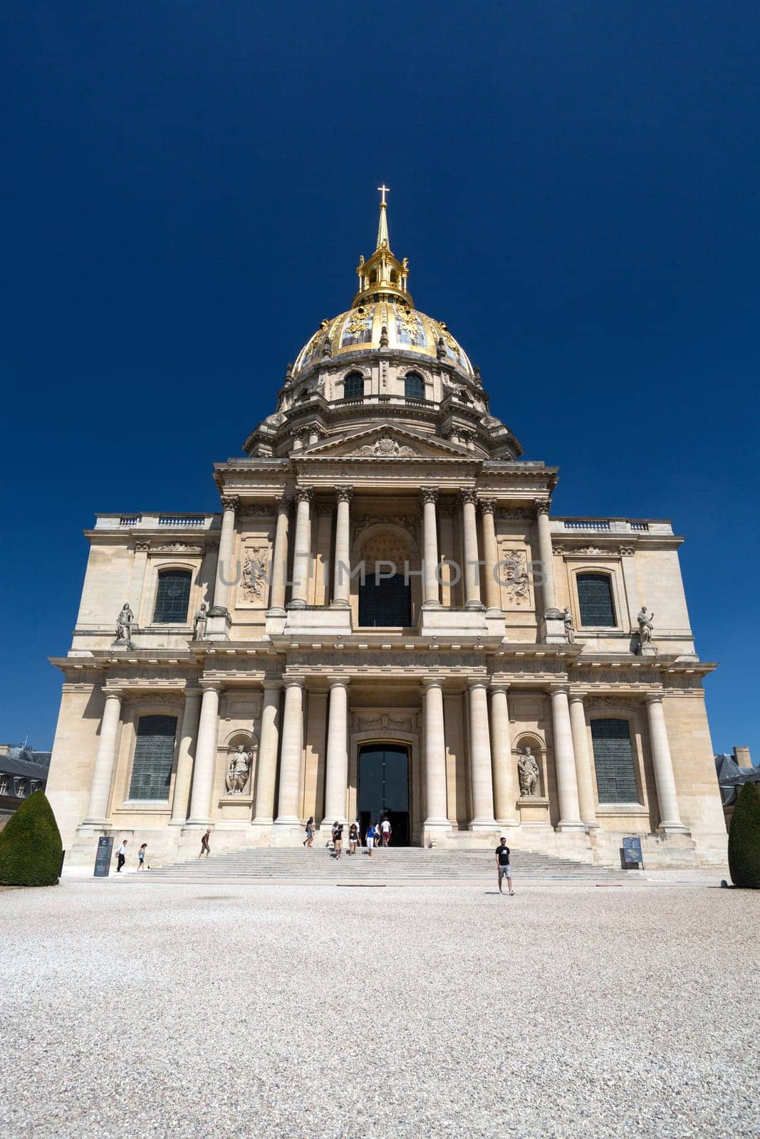 PARIS, FRANCE - AUGUST 15, 2016: View of Dome des Invalides, burial site of Napoleon Bonaparte, Paris, France