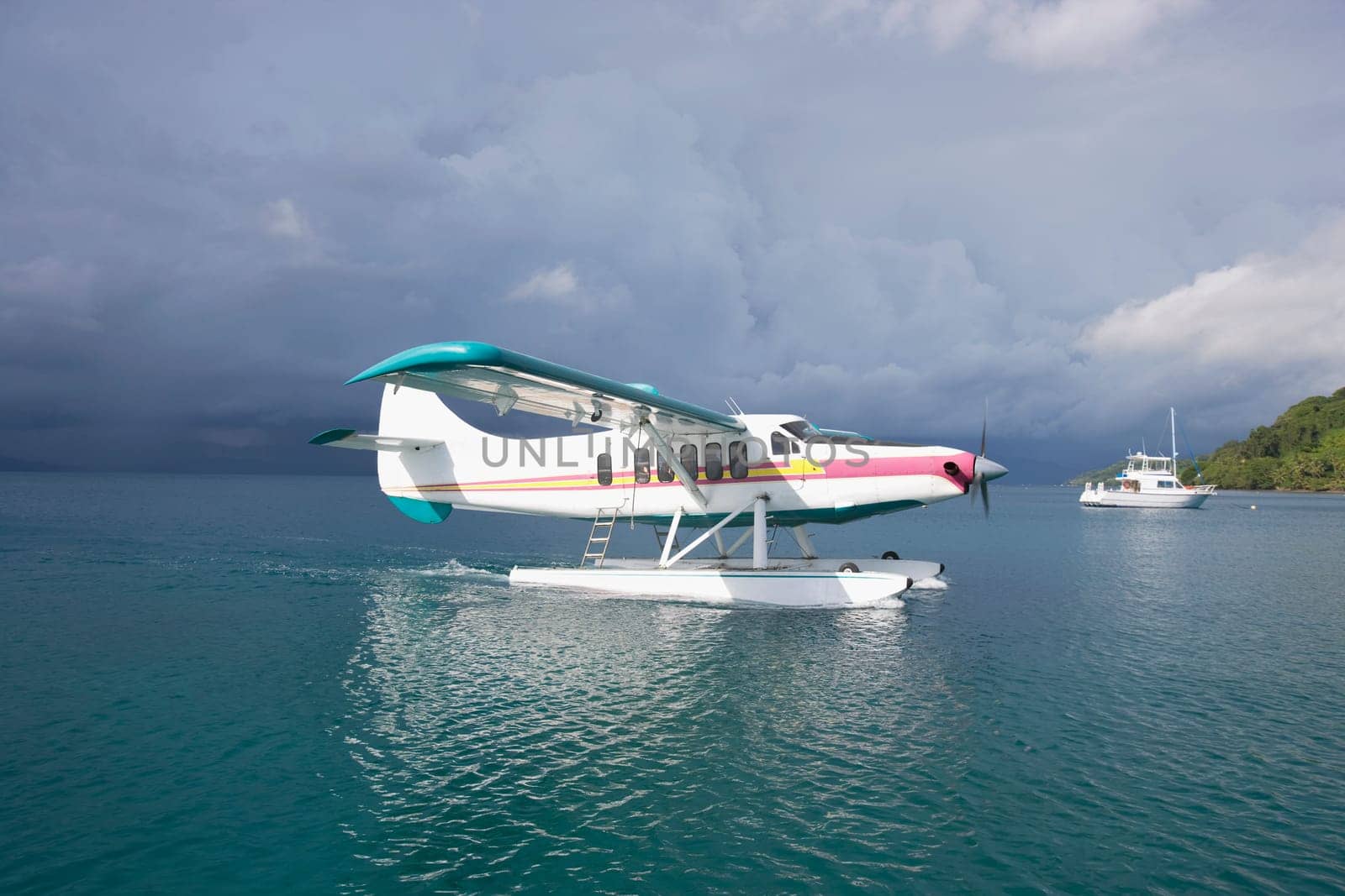 Seaplane in the sea