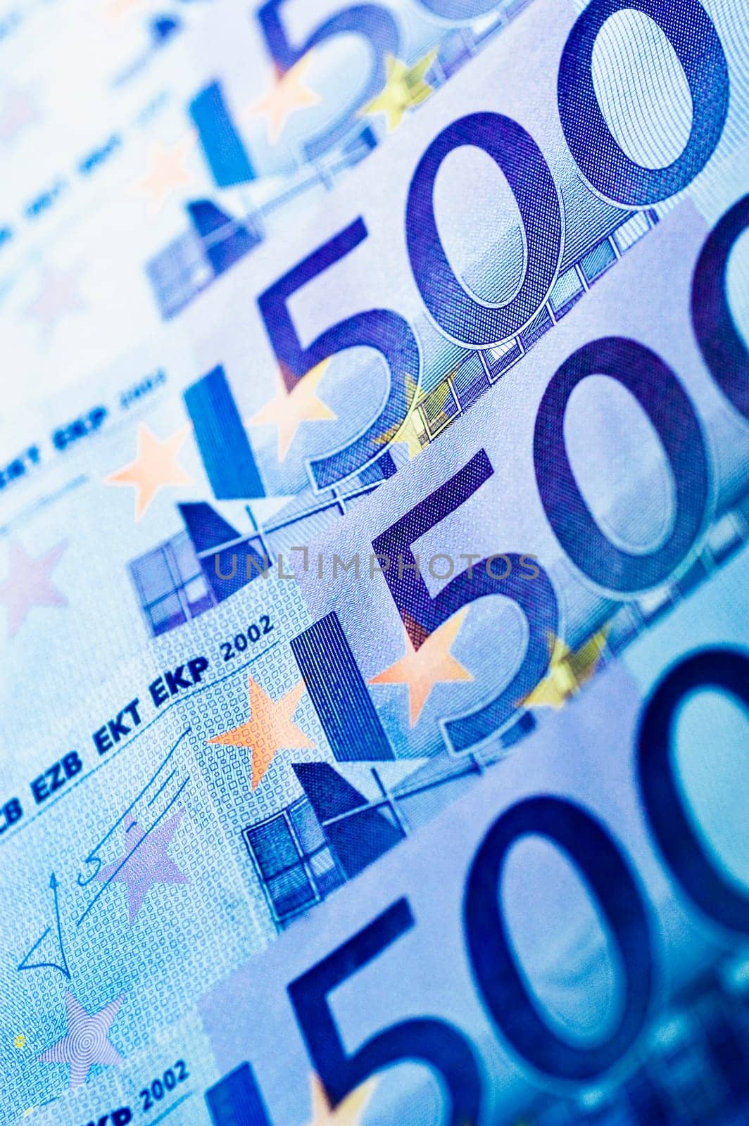 Close_up of European union banknotes