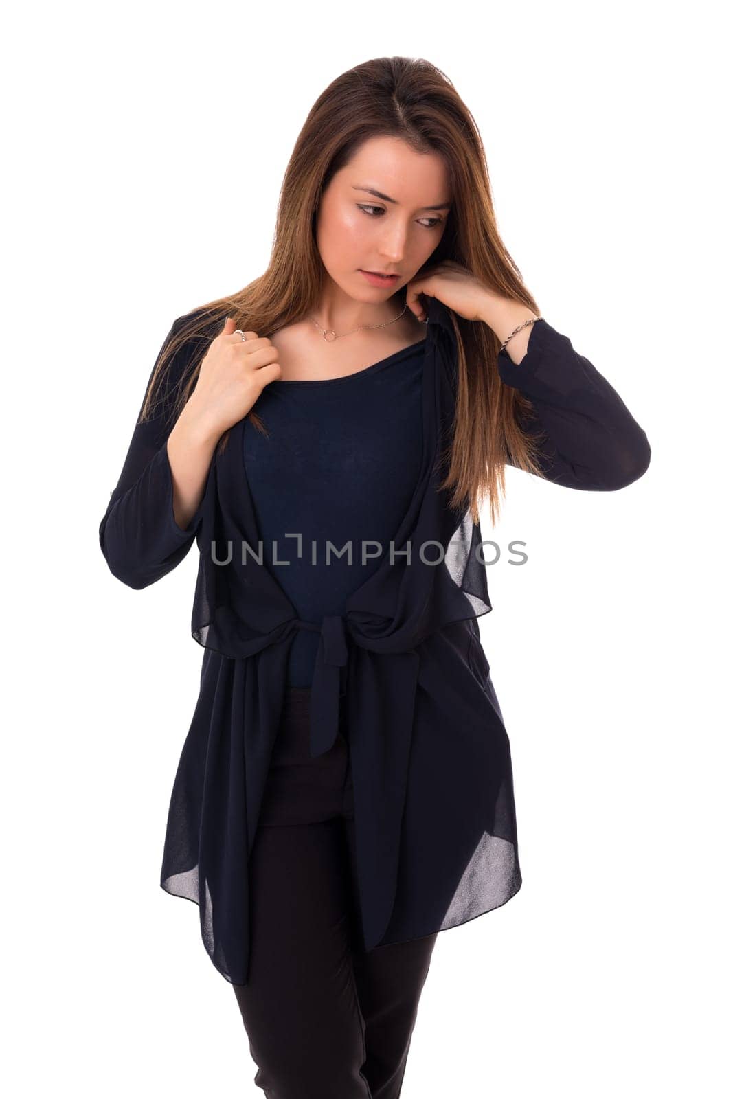 Studio shot of a beautiful young casual woman