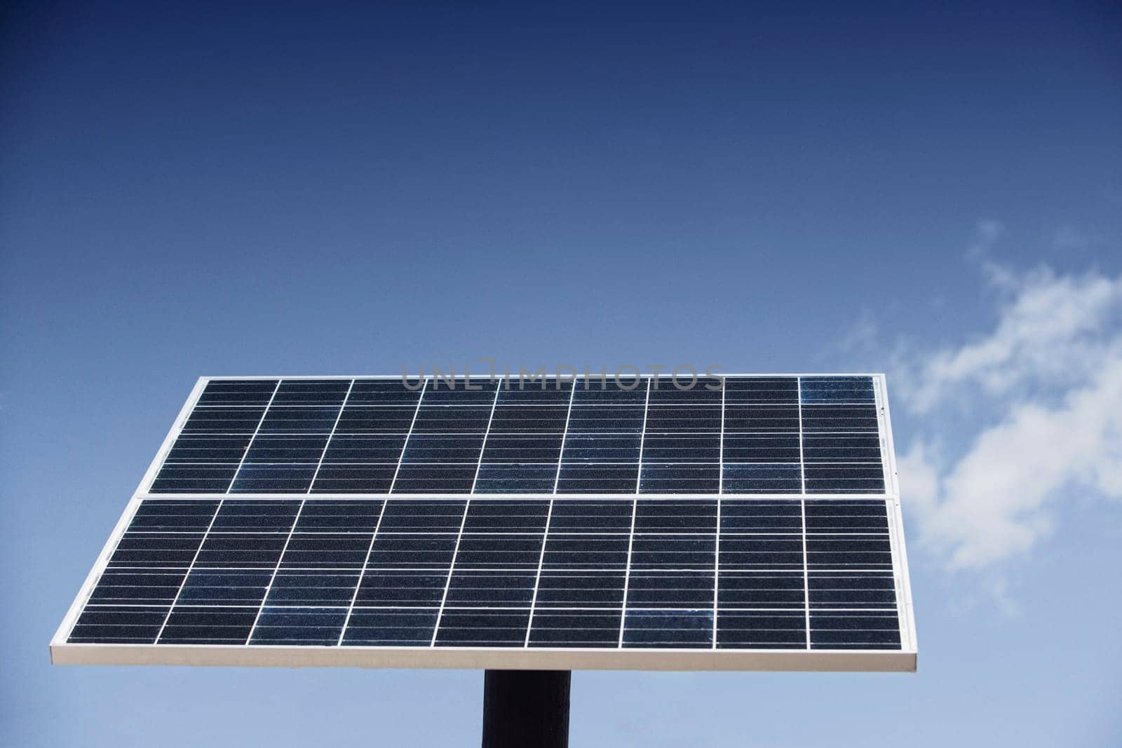 Low angle view of a solar panel