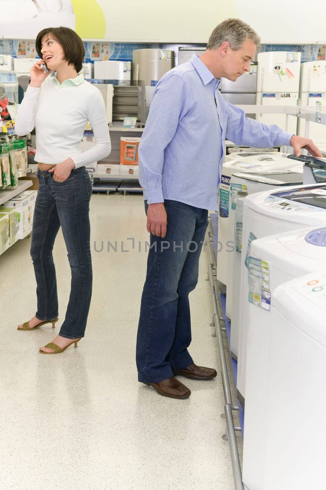 Couple in a supermarket