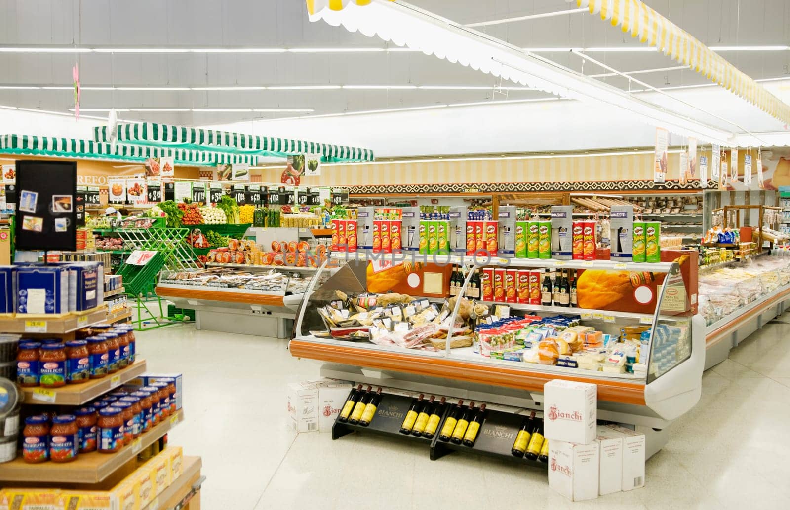 Groceries in a supermarket