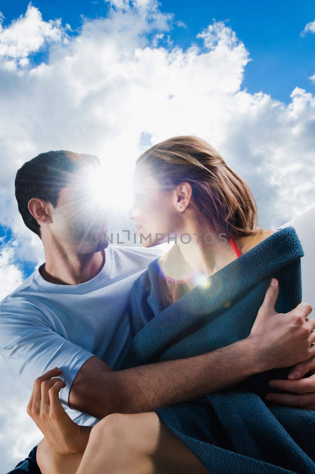 Mid adult couple romancing